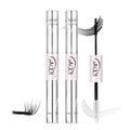 GAQQI Waterproof Lash Cluster Glue & Seal, Long-Lasting Black Eyelash Adhesive - 2PCS