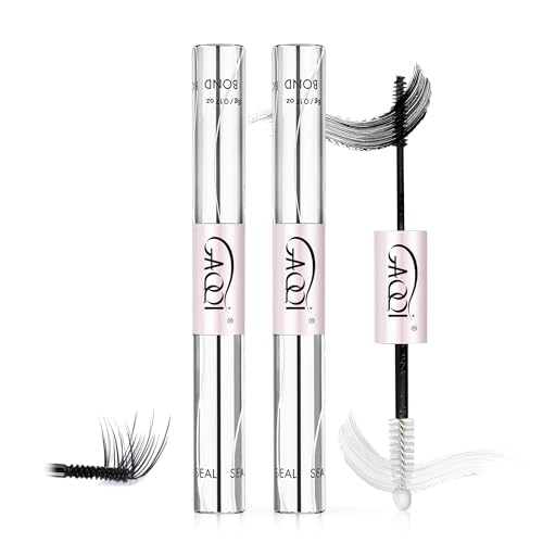 GAQQI Waterproof Lash Cluster Glue & Seal, Long-Lasting Black Eyelash Adhesive - 2PCS