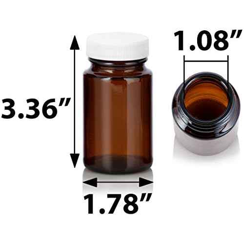 JUVITUS 2.5 oz Amber Glass Wide Mouth Packer Bottle with White Lid (24 Pack)
