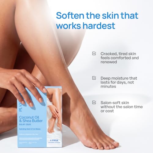 PLANTIFIQUE Hydrating Foot & Hand Mask Set – 2 Pairs for Deep Moisturizing