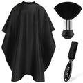 NICEMOVIC Black Barber Cape with Neck Duster & Brush Set for Haircut & Styling
