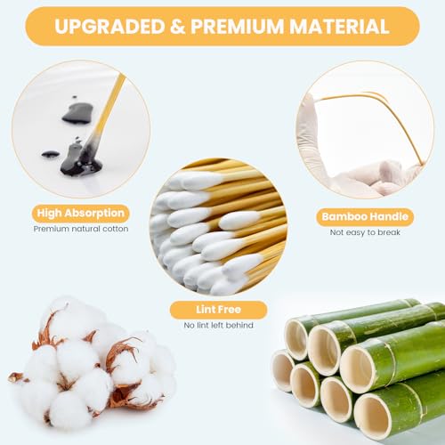 500PCS 6" Cotton Swabs with Wooden Sticks - Lint Free