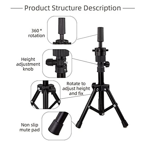 16" Real Human Hair Mannequin Head with Tripod Stand