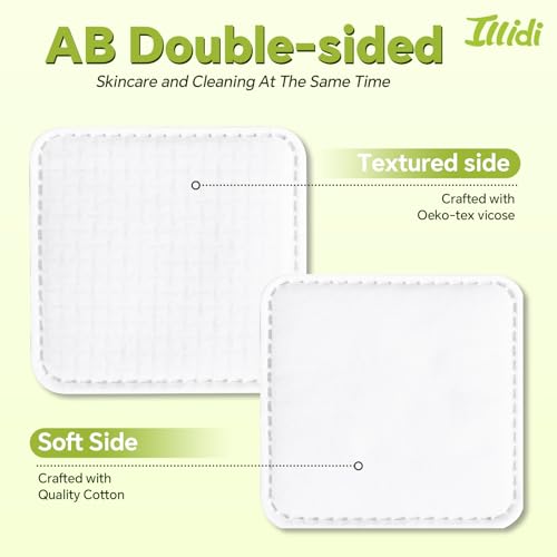 Illidi Large Square Cotton Pads - 80 Count Lint-Free Cleansing Pads