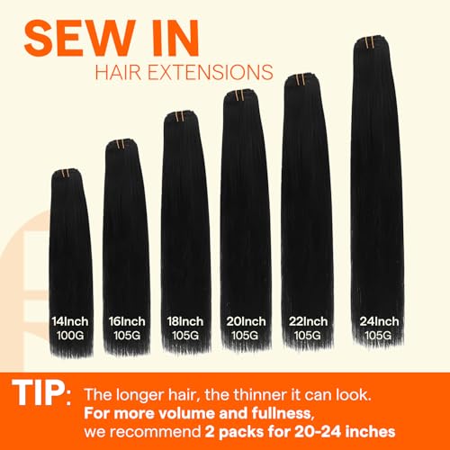 Full Shine 10 Inch Jet Black Straight Human Hair Weft Extensions