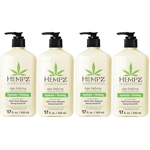 Hempz Age Defying Body Moisturizer,17 Fl Oz,Bundle-Daily Herbal Moisturizer,Shea Butter Anti-Aging-Body,Hemp Extract Lotion-Skin Care Products, 100% Pure Organic Hemp Seed Oil,2 Count (Pack of 2)