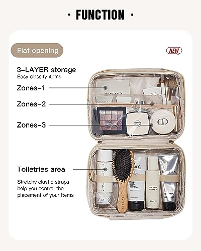 EACHY Waterproof Toiletry Bag with Hanging Hook, Travel Makeup Organizer