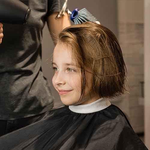 NICEMOVIC Hair Cutting Barber Cape with Neck Duster Brush and Barber Brush, Professional Barber Accessories Cleaning Supplies for Salon Haircut Styling (Black)