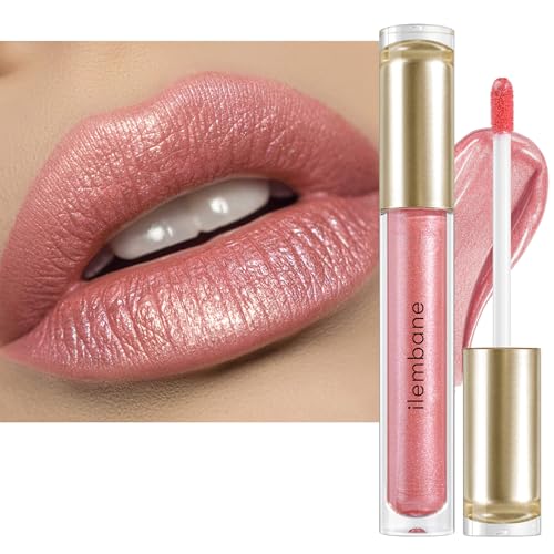 Nude Pink Metallic Shimmer Liquid Lipstick - Long Wear