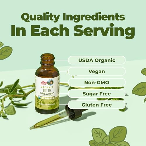 USDA Organic Oregano Oil Drops - 6 Month Supply, 1 Fl Oz