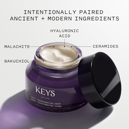 Keys Soulcare Skin Transformation Cream, Fragrance-Free, Lightweight Daily Moisturizer Hydrates & Plumps Dry Skin with Ceramides & Hyaluronic Acid