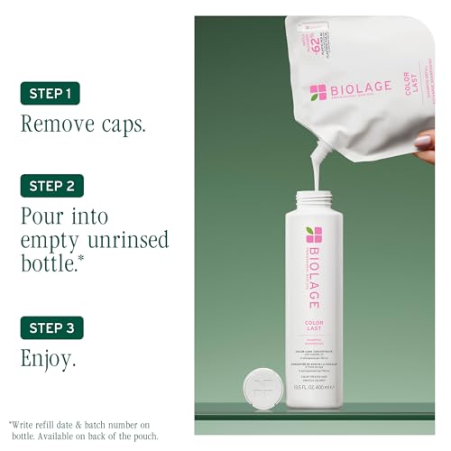 Biolage Color Last Shampoo & Refill Set for Color-Treated Hair - Vegan, Nourishing & Shine-Enhancing