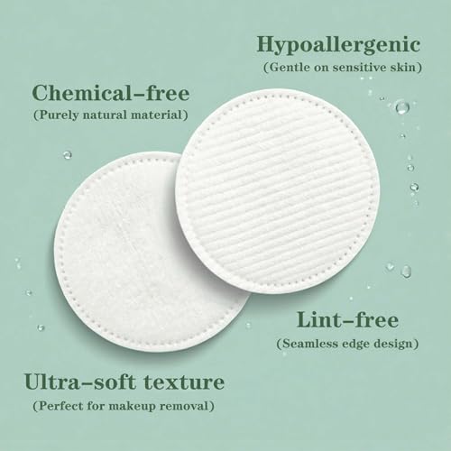 Homrelaxy 600 Count Cotton Rounds - Soft Lint-Free Makeup Remover Pads