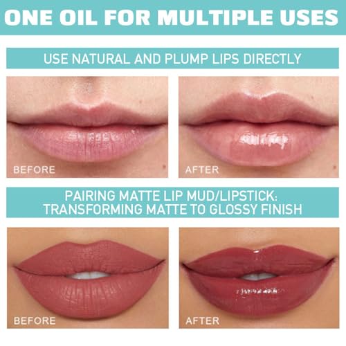 6PCS Roll On Lip Gloss Set, Fruit Flavored Lip Oil Make up for Teens and Girls, Hydrating & Moisturizing Lipgloss, Clear Lip Gloss for Women, Vegan & Cruelty-Free
