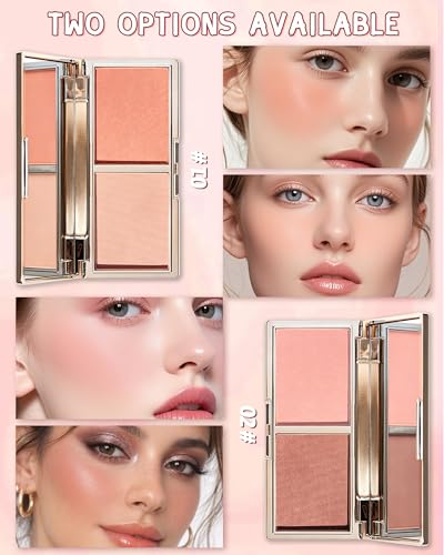 LYSdefeu Blush Palette with Brush - Matte Peach & Pink Shades