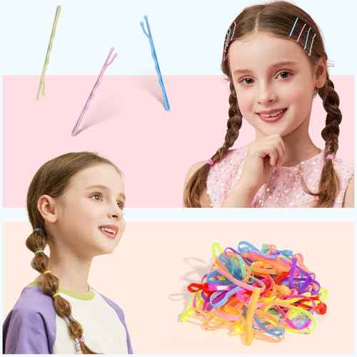 Teenitor Hair Accessories for Girls 193pcs Hair Clips Kit Toddler Hair Accessories, Mini Hair Clips for Girls, Small Claw Clips Bobby Pins and Elastic Hair Ties