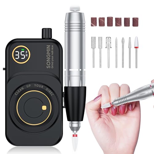 SONGMIN Cordless Nail Drill Machine 35000 RPM for Manicure & Pedicure