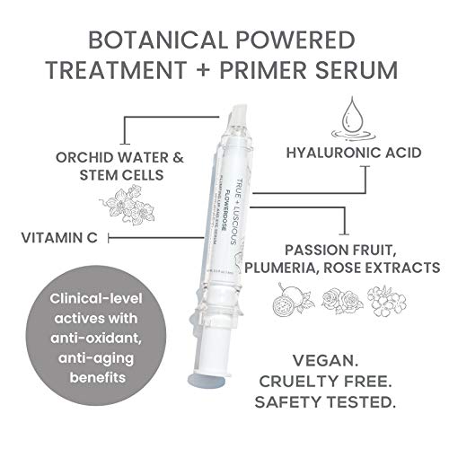 True + Luscious Lip Plump & Eye Serum | Hydrating Anti-Aging Treatment with Hyaluronic Acid & Stem Cells | Plump Lips and Reduce Dark Circles, Crows Feet, & Fine Lines | Clean Vegan & Cruelty Free