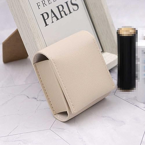 Teensery Leather Lipstick Case with Mirror & Snap Closure