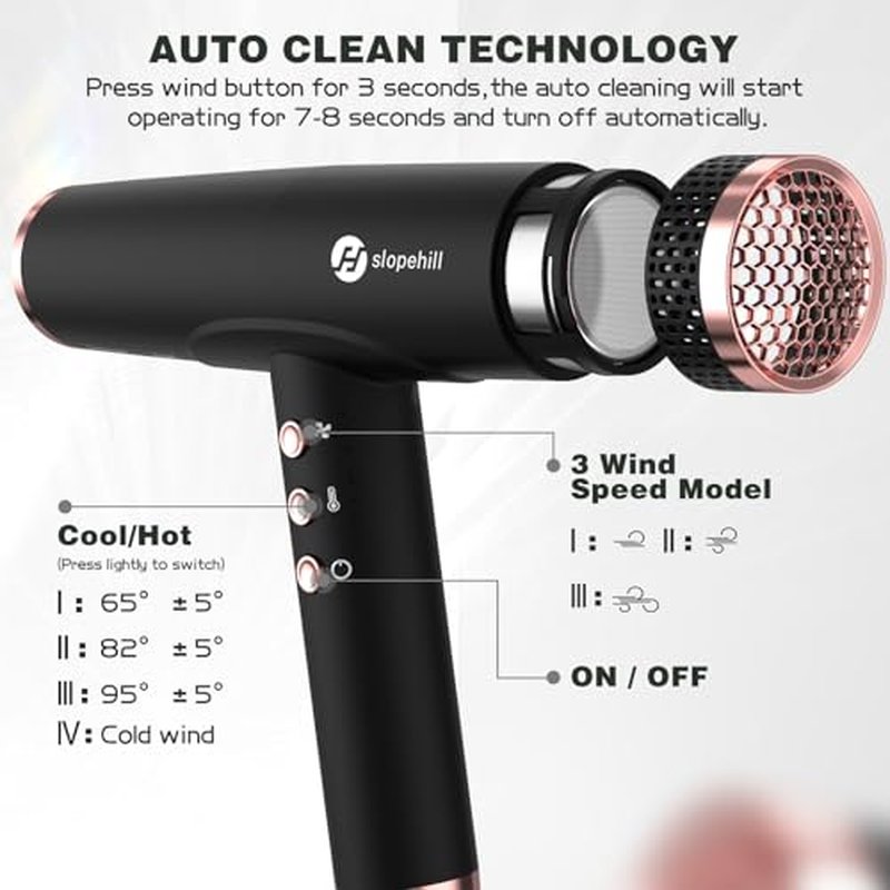 Slopehill Professional Ionic Hair Dryer with Diffuser 2000W