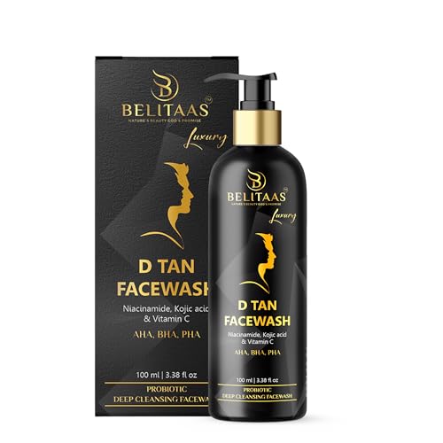 Belitaas Luxury D Tan Face Wash with Kojic Acid, AHA, BHA & PHA - 100 ml