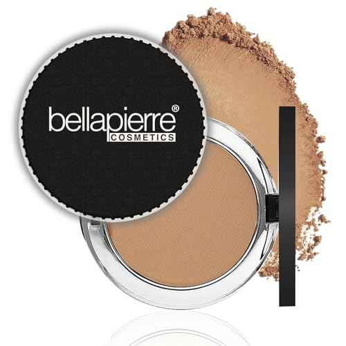 Bellapierre Compact Mineral Foundation SPF 15 ? Pressed Powder Foundation, Concealer, Finishing & Setting Powder, On-the-Go Compact, Lightweight, Talc-Free, Non-Toxic ? 0.35 oz - Nutmeg