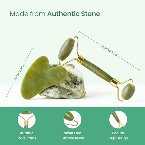 Jade Roller & Gua Sha Facial Tool Set for Face Sculpting