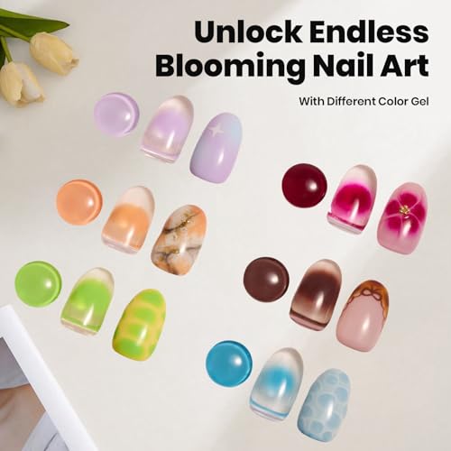 Beetles Blooming Gel for Nails D-Clear-1 Instant Floral & Watercolor Effects