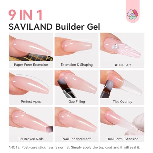 SAVILAND Builder Gel for Nails - 3.5 oz Light Pink