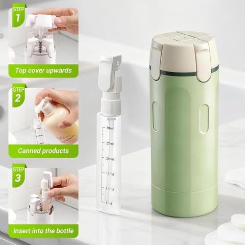 4-in-1 Travel Dispenser Bottle, 30ml Leak-Proof Toiletries