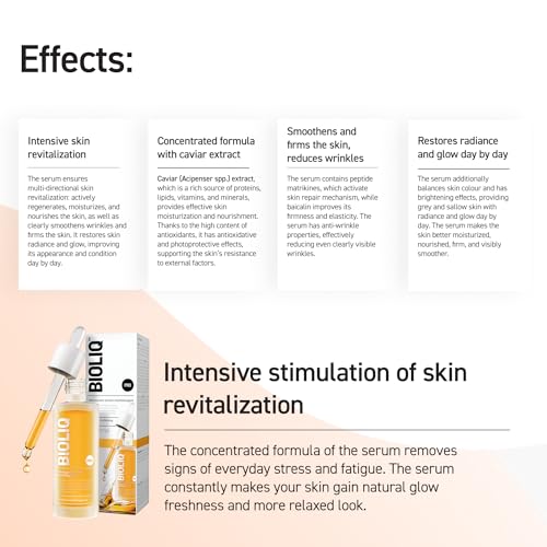 Bioliq - Pro Intensive Revitalizing Serum with Caviar Extract - Wrinkle Reduction and Firming Formula for Skin Rejuvenation, Moisturizing - 30 ml