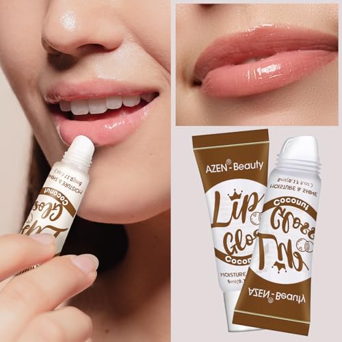 AZEN 24 Pack Lip Gloss Set with Vitamin E & Coconut Oil