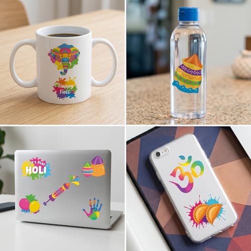 96 PCS Holi Hai Festival Temporary Tattoos for Kids