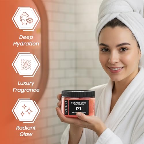 P1 Scented Body Scrub ? Premium Quality Sugar Scrub with Bac.Rouge.540 Fragrance ? Hydrating & Exfoliating Body Scrub with Natural Ingredients (12 OZ Full Size)