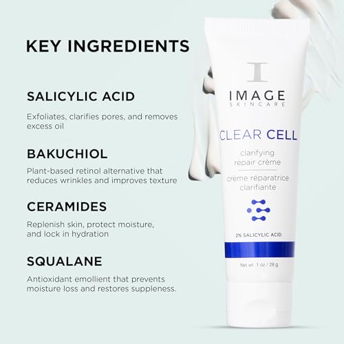 IMAGE Skincare, CLEAR CELL Clarifying Repair Cr?me, Face Night Cream Gel Moisturizer for Oily Prone Skin