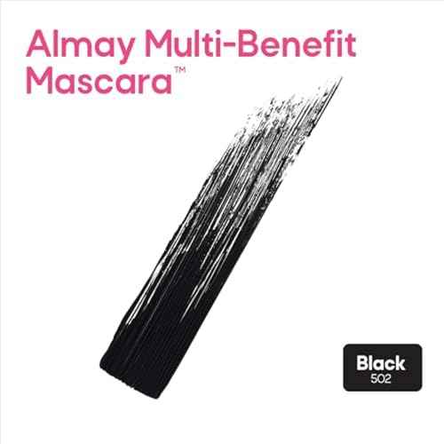 Almay Mascara, Volume, Length, Definition & Conditioning, Multi-Benefit Eye Makeup, Hypoallergenic and Fragrance-Free, 502 Black
