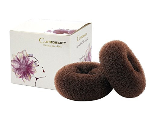 Extra Large Brown Hair Donut Bun Maker | 4.3in Thick Hair