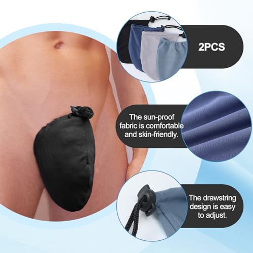 4 Pcs Men's Tanning Pouch Sun Protection, Tanning Cover for Men (Dark)