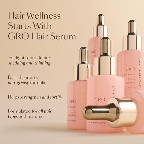 VEGAMOUR GRO Hair Serum 3-Pack, Stock Up & Save On 3-Month Supply, Get Thicker, Fuller Looking Hair In As Soon As 90 Days, Bergamot Scent, 1 fl. oz. each