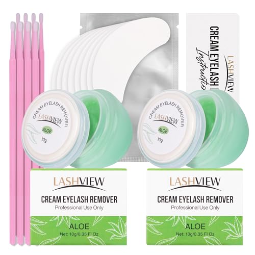 LASHVIEW Eyelash Extension Remover Cream Kit with Eye Patches