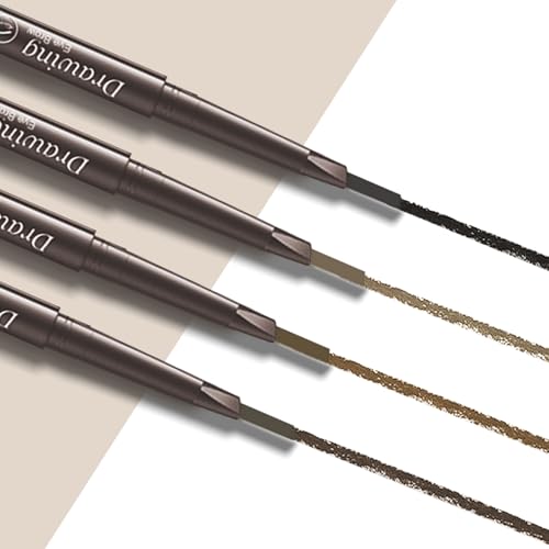 12 Pcs Eyebrow Pencils 2 in 1 Tip-and-Brush Eyebrow Pencil with Retractable and Waterproof Eyebrow Pencil for Women and Beginners (Dark Brown)