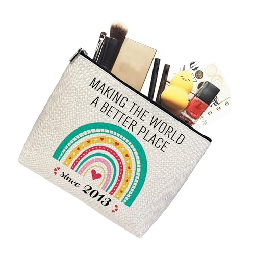 13 Year Old Girl Gift Ideas Cosmetic Bags - Making The World A Better Place Since 2013 Makeup Bag,13th Birthday Gifts for Teenage Girls, Funny 2013 Birthday Decorations for Her (2013)