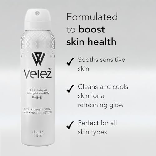 Vele? HOCL Hydrating Face Mist, Gentle Facial Spray, Versatile Fusion of Hypochlorous Acid + Pure Water, Refreshes, Soothes & Cleans The Skin, 4 Fl Oz