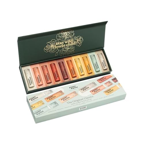 Jumbo Lip Balm Gift Set (10-Pack) | Poppy & Pout All Natural Lip Balms & Moisturizers | Hydrates with Beeswax, Vitamin E, Organic Coconut Oil | Cruelty-Free | Lip Balm in Recyclable Cardboard Tube