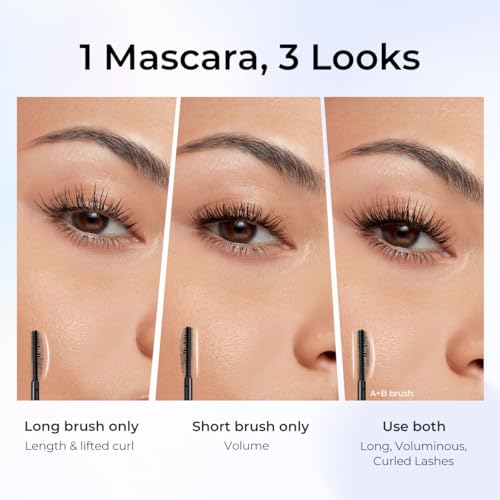 SACE LADY Waterproof Mascara, All-in-Lash Mascara Volume and Length Eyelashes, Smudge-proof and Sweat-proof, Long Lasting Curl, Natrual Black Eye Makeup Gift for Women