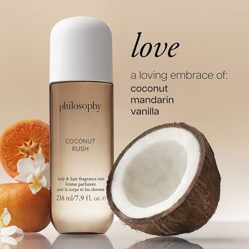Philosophy Coconut Rush Body & Hair Mist 3.3oz Long-Lasting Fragrance with Vanilla & Pistachio