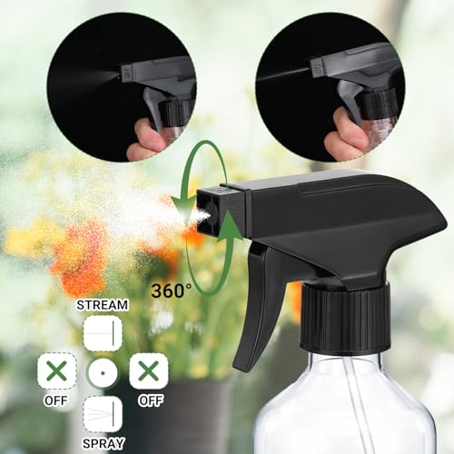 10-Pack 10oz Plastic Spray Bottles with Adjustable Nozzle for Hair, Plants, and Cleaning