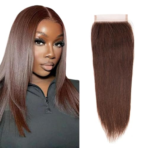 Brown 4x4 Lace Closure 8" HD Transparent Virgin Hair