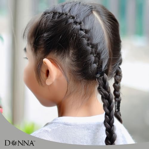 DONNA 300pc Small Black Rubber Hair Bands – No-Snag Elastic Ties