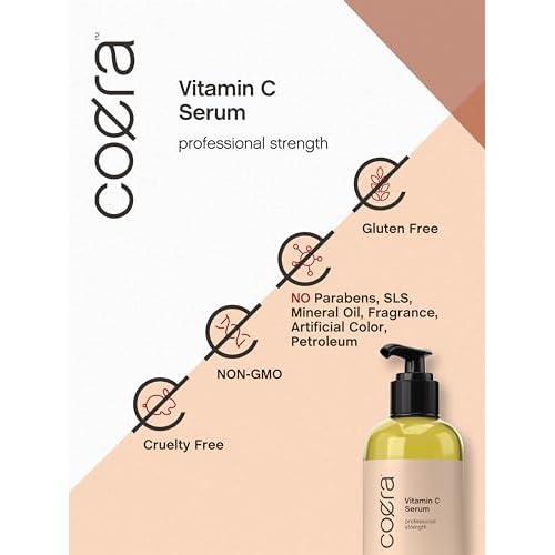Coera Vitamin C Face Serum | 12% with Ascorbic Acid | 8 fl oz | Hydrating and Moisturizing for Dark Spots | Paraben & SLS Free